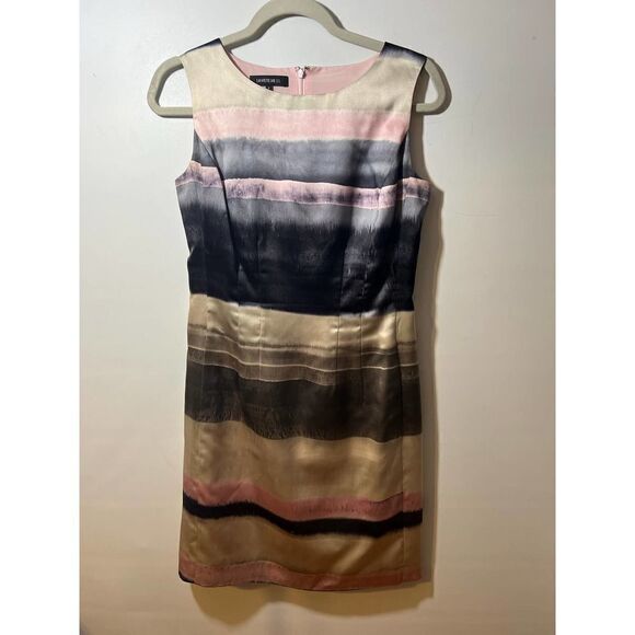 Lafayette 148 New York Silk Multi Stripe Dress Sz. 2 - Picture 3 of 6